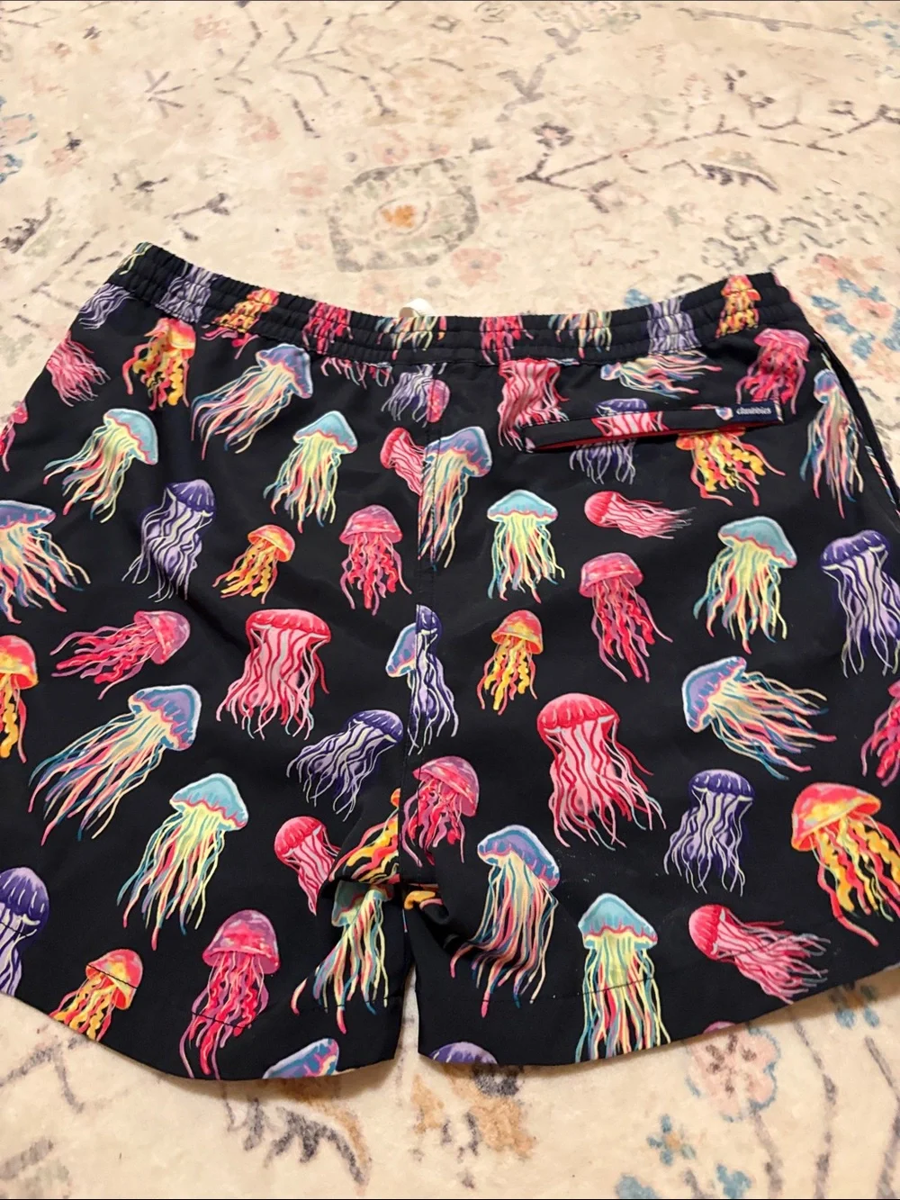 chubbies Black Swim Trunks with Multicolor Jellyfish Print. Size Boys XL. 18-20